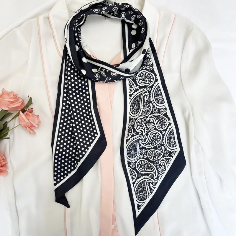FONYVE Silk Head Scarf for Hair Fashion Headwrap for Women Lightweight Neck Tie - Image 4